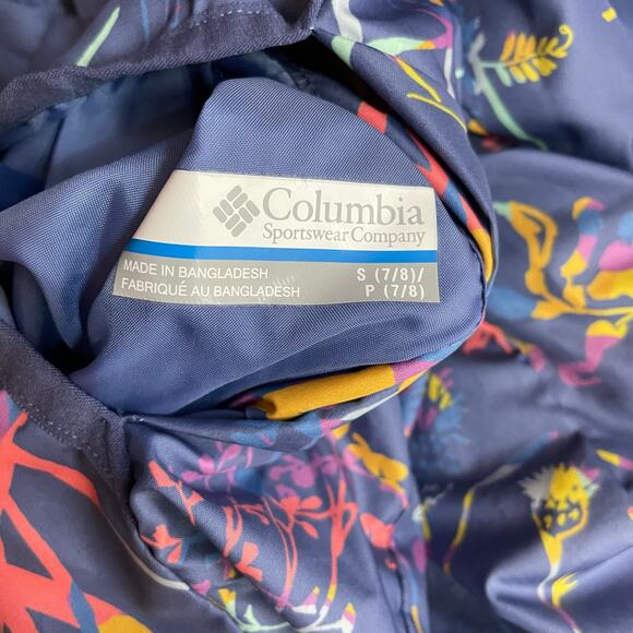 Columbia Hollytree Trail Reversible Lightweight Light Jacket kids Girls S 7 8 - Picture 10 of 11